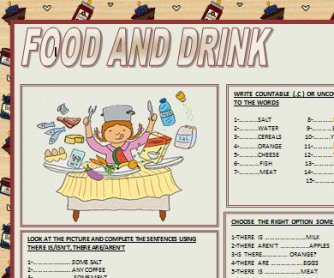 Food and Drinks Worksheet