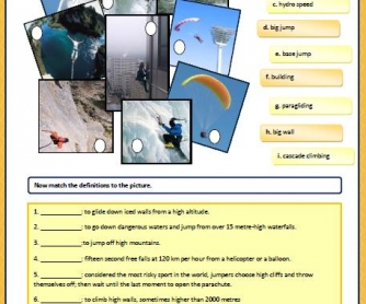 Extreme Sports Worksheet