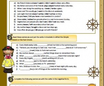Simple Present and Simple Past Worksheet