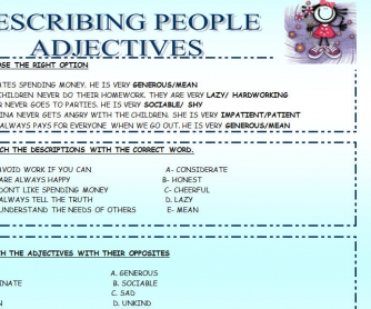 Adjectives To Describe People