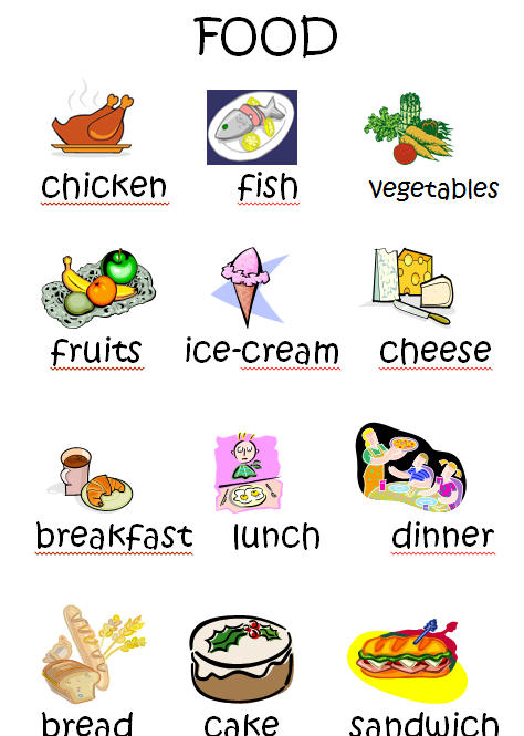 for pdf preschool matching worksheets Food Pictionary