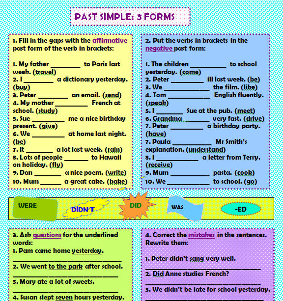 Make questions and negatives. Past simple negative упражнения. Past simple exercises. Past simple Regular verbs упражнения. Past simple negative exercises.