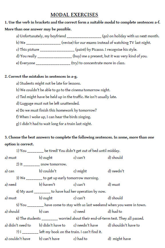 modal verb can exercises pdf