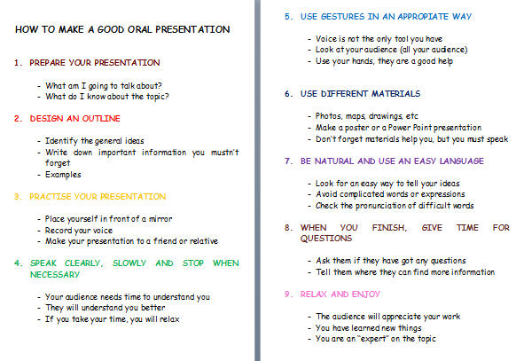 best way to write oral presentation