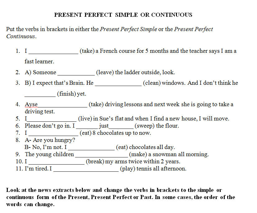 Present Perfect Simple Vs Present Perfect Progressive
