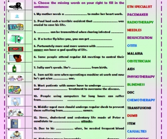 More Serious Health Problems Worksheet