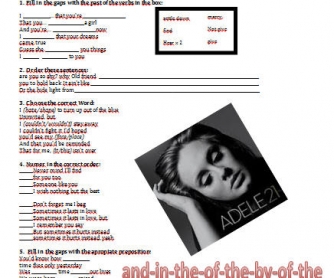 Song Worksheet: Someone Like You by Adele