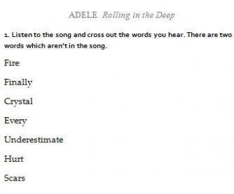 Song Worksheet: Rolling in the Deep by Adele