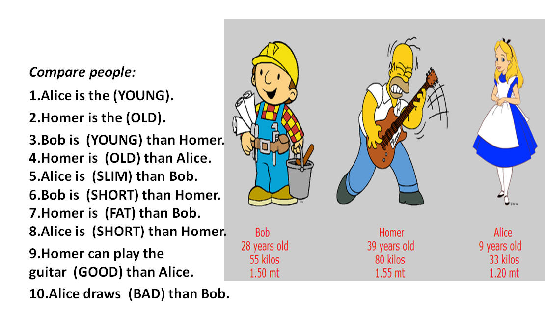 adjectives fun worksheet Degrees Activity Comparison of