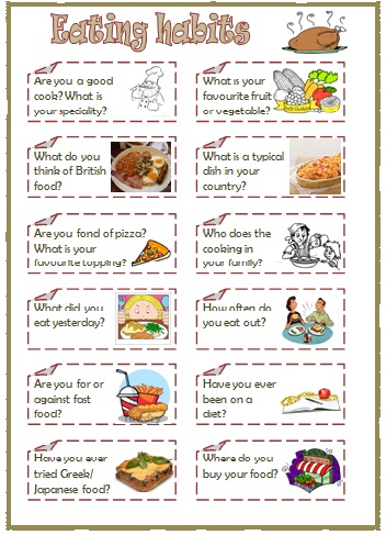 Eating Habits Speaking Cards