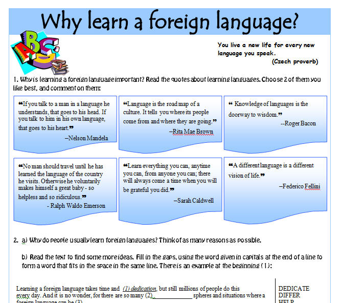 Топик: Learning a foreing language