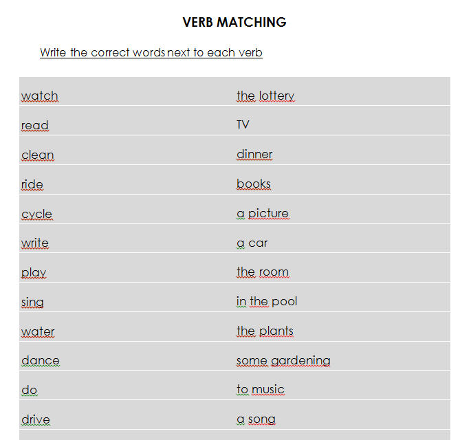 verb-matching