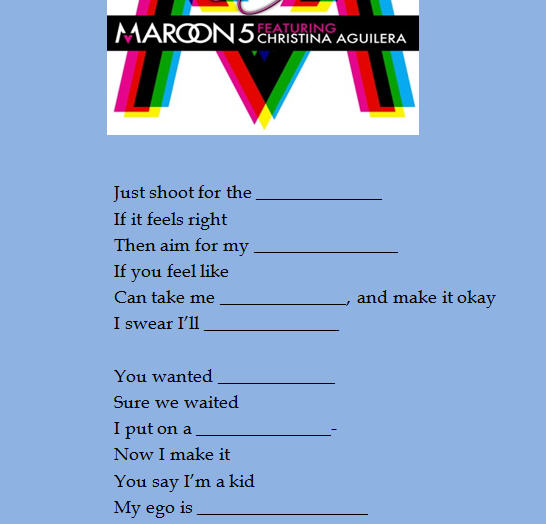 maroon 5 moves like jagger lyrics