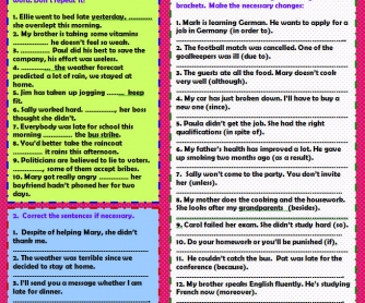 Linking Words: Practice Worksheet