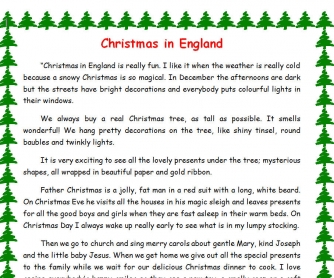 Christmas In England: Adjectives Exercise