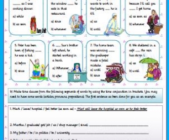 Time Clauses Worksheet