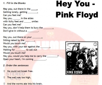 Song Worksheet: Hey You by Pink Floyd