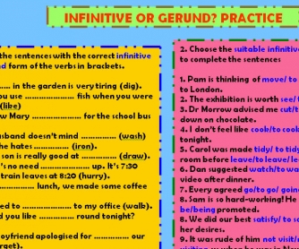 Infinitive Or Gerund Practice (+ key)