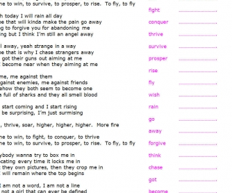 Song Worksheet: FLY - Nicki Minaj (featuring Rihanna)