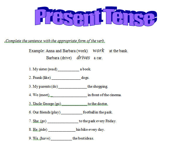 Present Tense Of The Verb