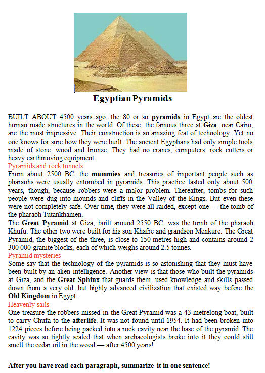 write an essay on egypt