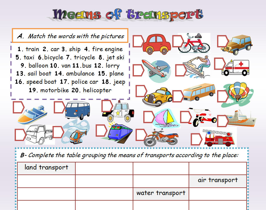 Travelling words. Задания по английскому на тему транспорт. Means of transport упражнения. Means of transport задания. Транспорт на английском задания.