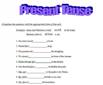 Present Tense of the Verb