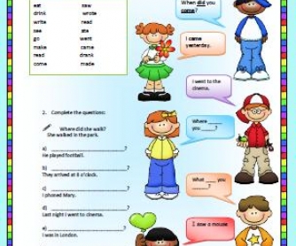 Past Simple - Interrogative Form Worksheet