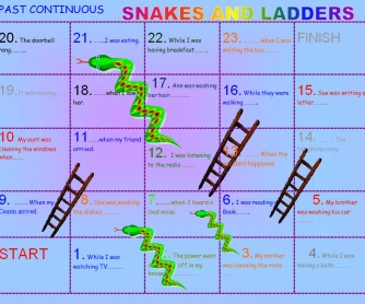 Past Continuous Snakes and Ladders Boardgame