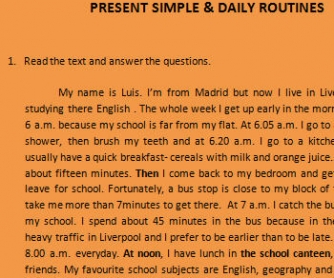 Present Simple: Daily Routines