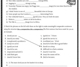 Making Comparisons Worksheet