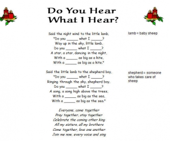 Song Worksheet: Do You Hear What I Hear by Destiny's Child