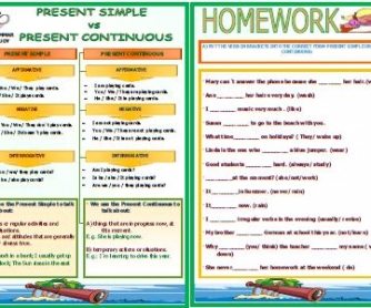 Present Simple vs Present Progressive Worksheet II