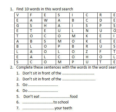 Healthy Habits Worksheet