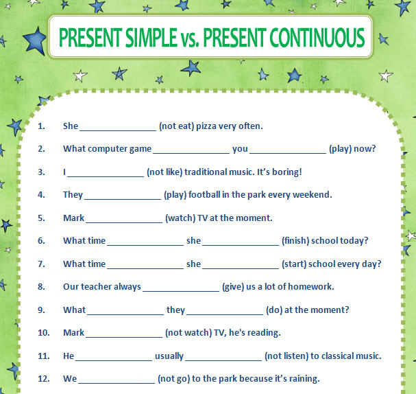 Present Simple Vs Present Continuous