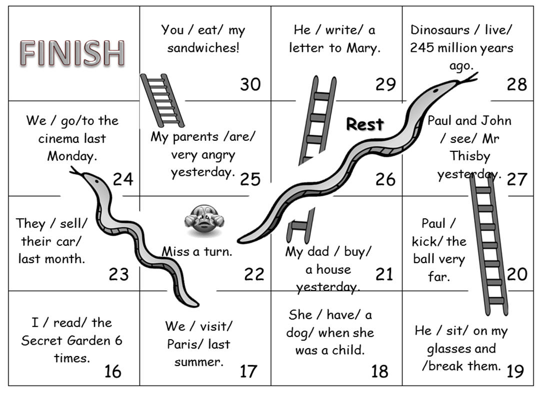 Snakes and Ladders Past Simple