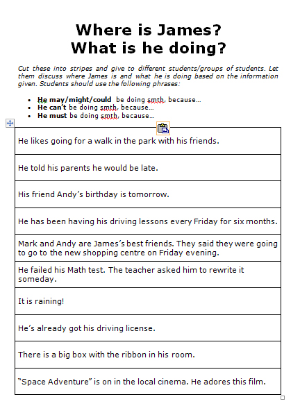 past modal verbs of deduction exercises