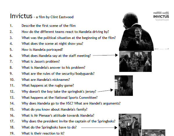 Movie Worksheet Invictus