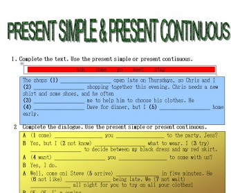 Present Simple And Continuous