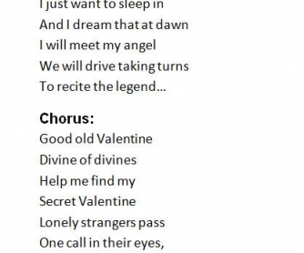 Song: 'Ode to St. Valentine or Snow on my roof'