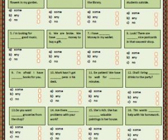 Quantifiers: Some, Any, No [Multiple Choice Activity]