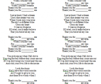 Song Worksheet: Thank You For Loving Me by Bon Jovi [with VIDEO]