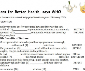Onions For Better Health: WORD FORMATION
