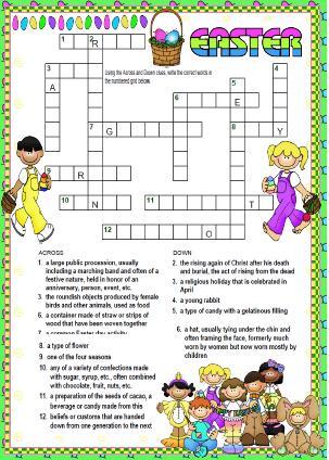 easter themed crossword puzzles