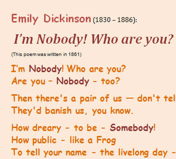 nobody emily dickinson who poem im mistake found busyteacher