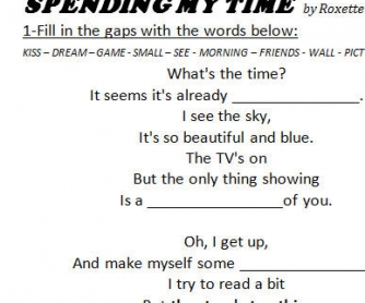 Song Worksheet: Spending My Time by Roxette