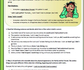 Expressing Wishes and Regrets Worksheet
