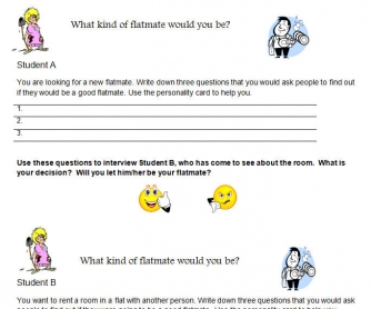 Flatmate Wanted: Flatmate Interview Pair Role Play [UPDATED]