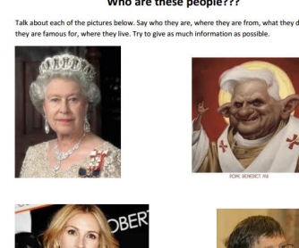 Who Are These People? Celebrity Worksheet