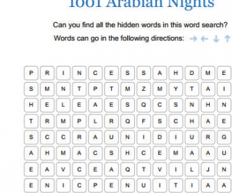 1001 Arabian Nights Vocabulary Word Search